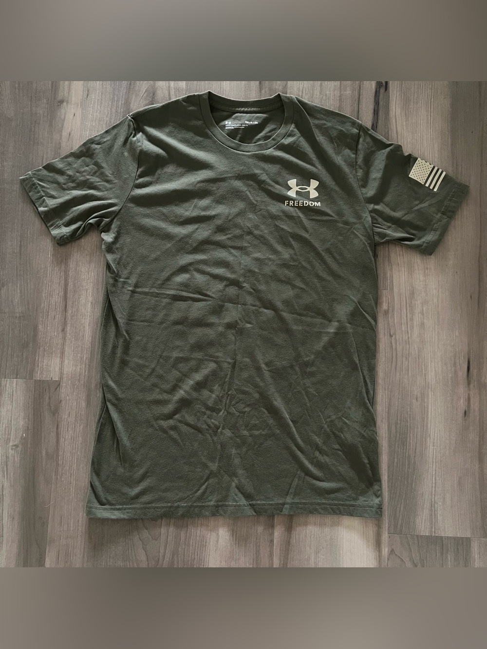 Under Armour Freedom Graphic Tee Mens Small Olive Green